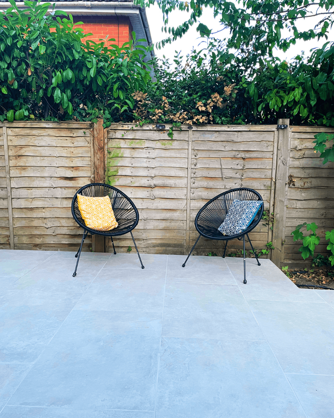 New patio install with raised levels in Wokingham