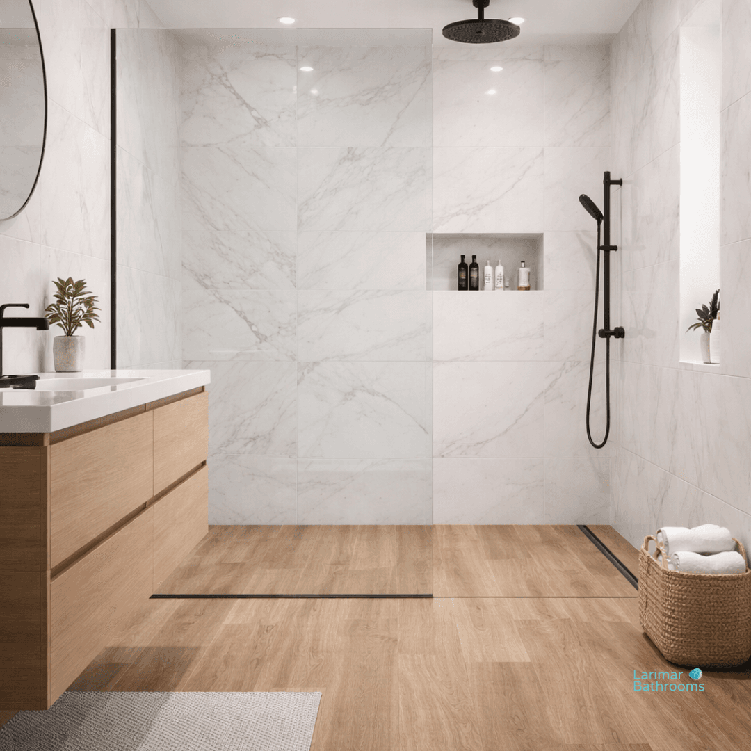 Inside Larimar Bathrooms