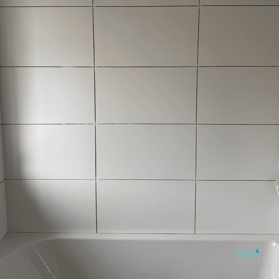 Tiling completed ready to receive grout the following day.
